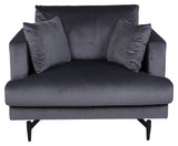 Sofia Armchair, Dark Gray Velvet