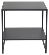 Staal, Side table with shelf, Black metal