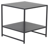 Staal, Side table with shelf, Black metal