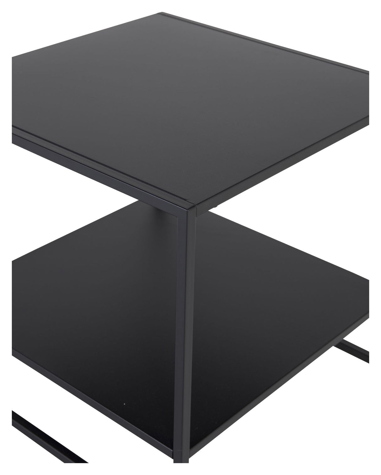 Staal, Side table with shelf, Black metal