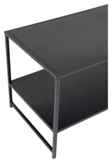 Staal, Coffee table with shelf, Black metal