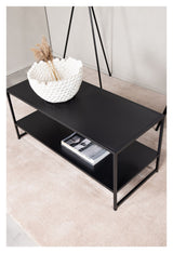 Staal, Coffee table with shelf, Black metal