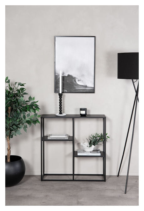 Staal, Console table with shelf, Black metal