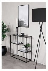 Staal, Console table with shelf, Black metal