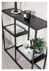 Staal, Console table with shelf, Black metal