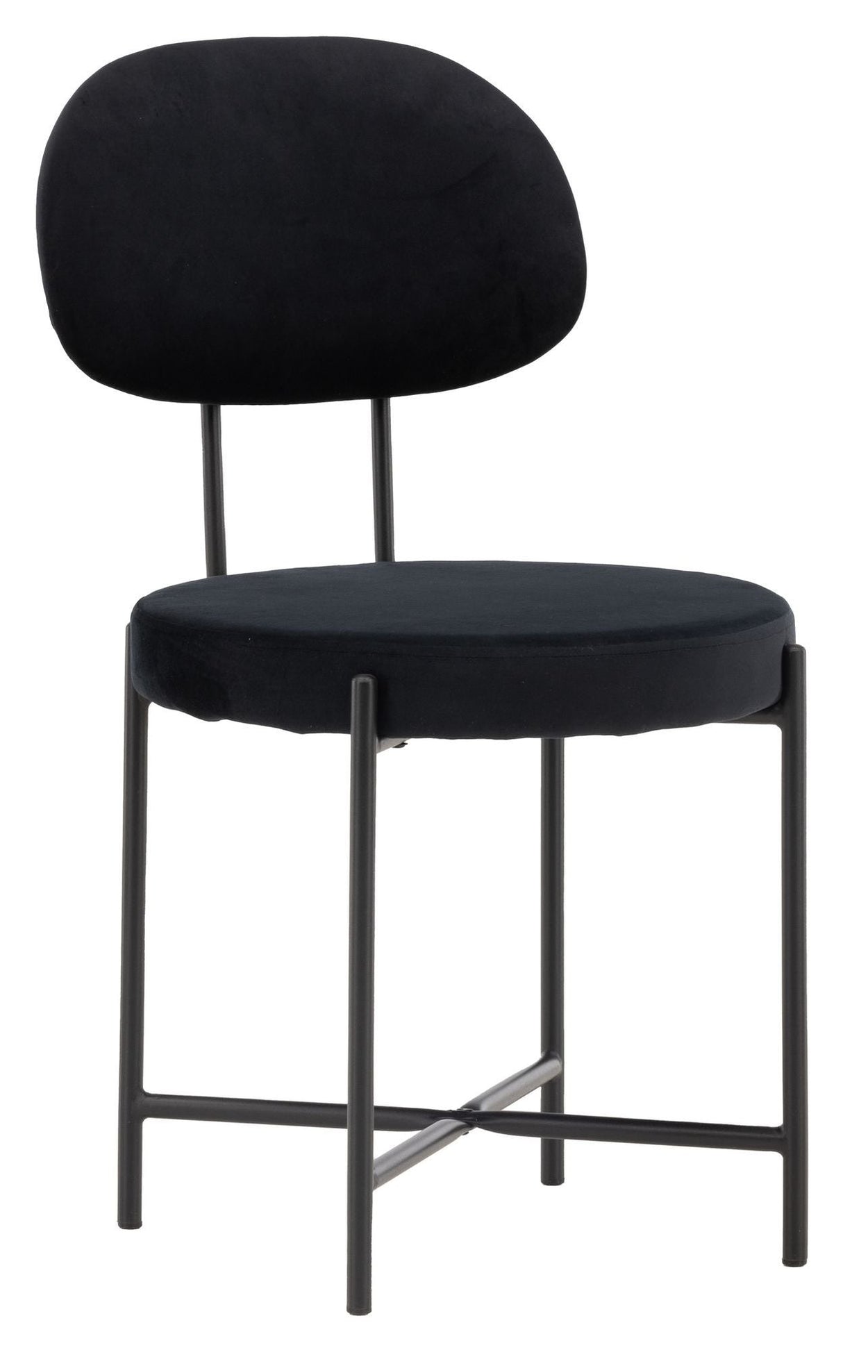 Stella Dining chair, Black, Black velvet