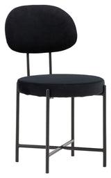 Stella Dining chair, Black, Black velvet