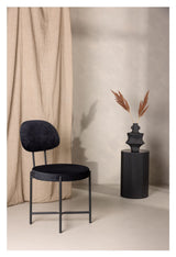 Stella Dining chair, Black, Black velvet