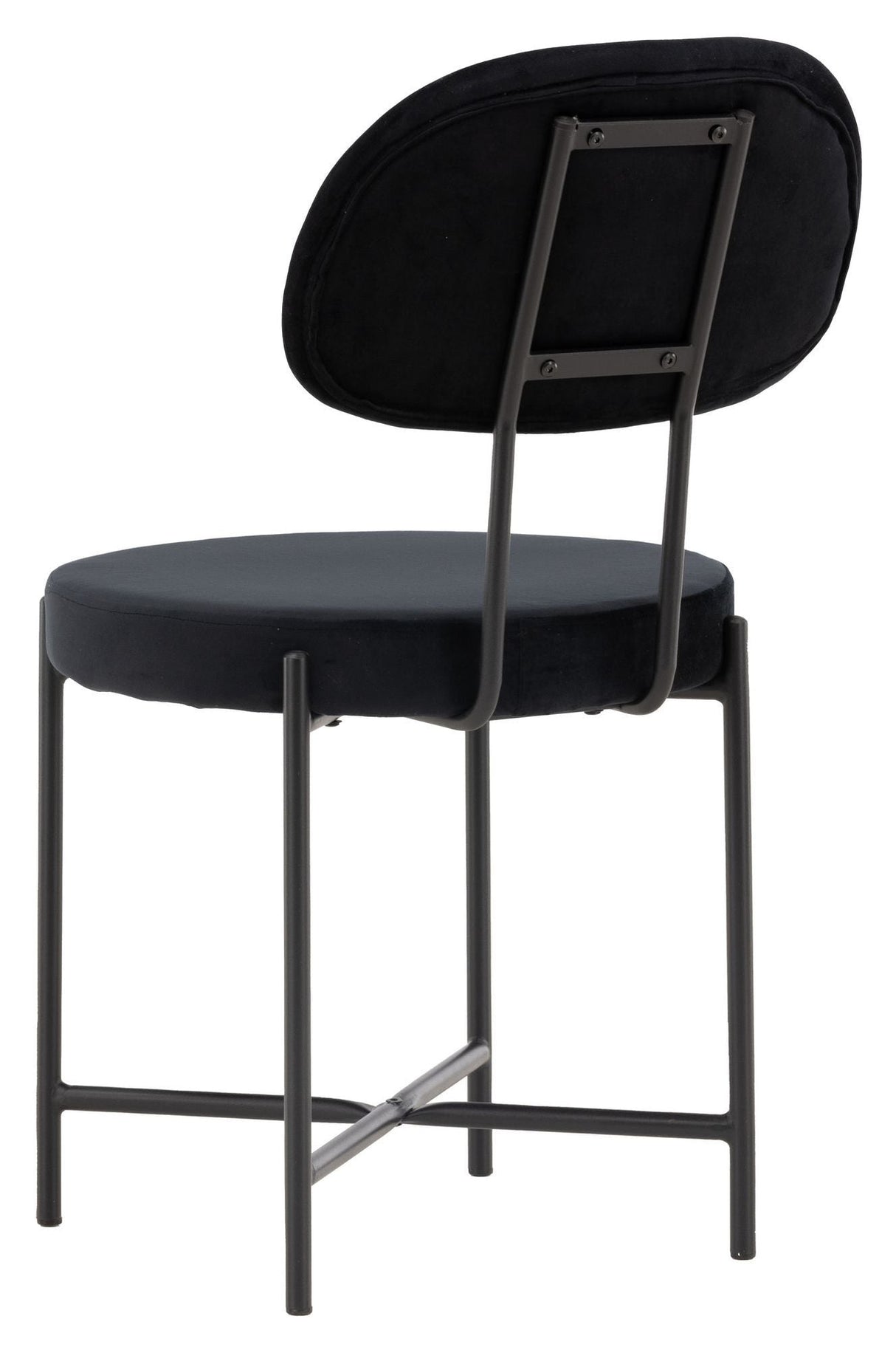 Stella Dining chair, Black, Black velvet