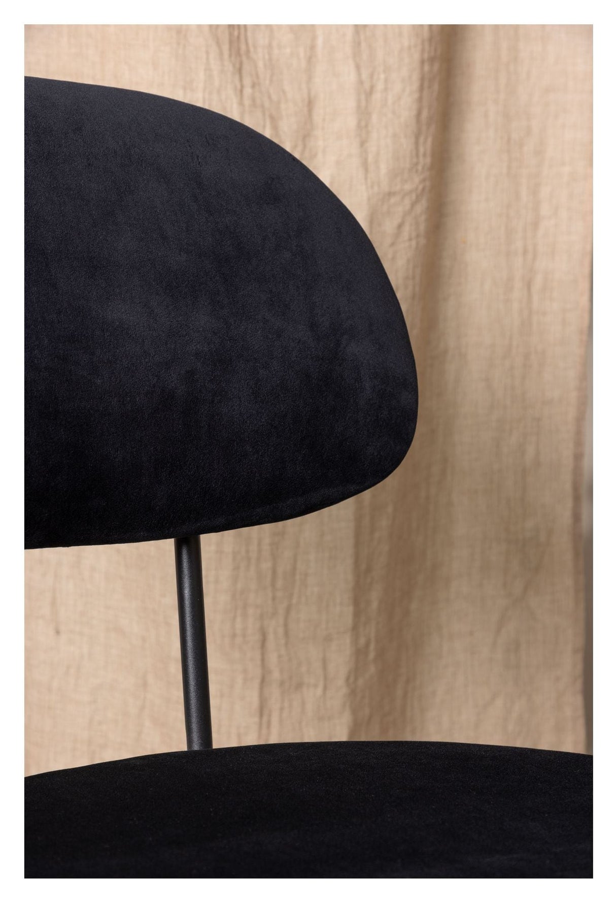 Stella Dining chair, Black, Black velvet