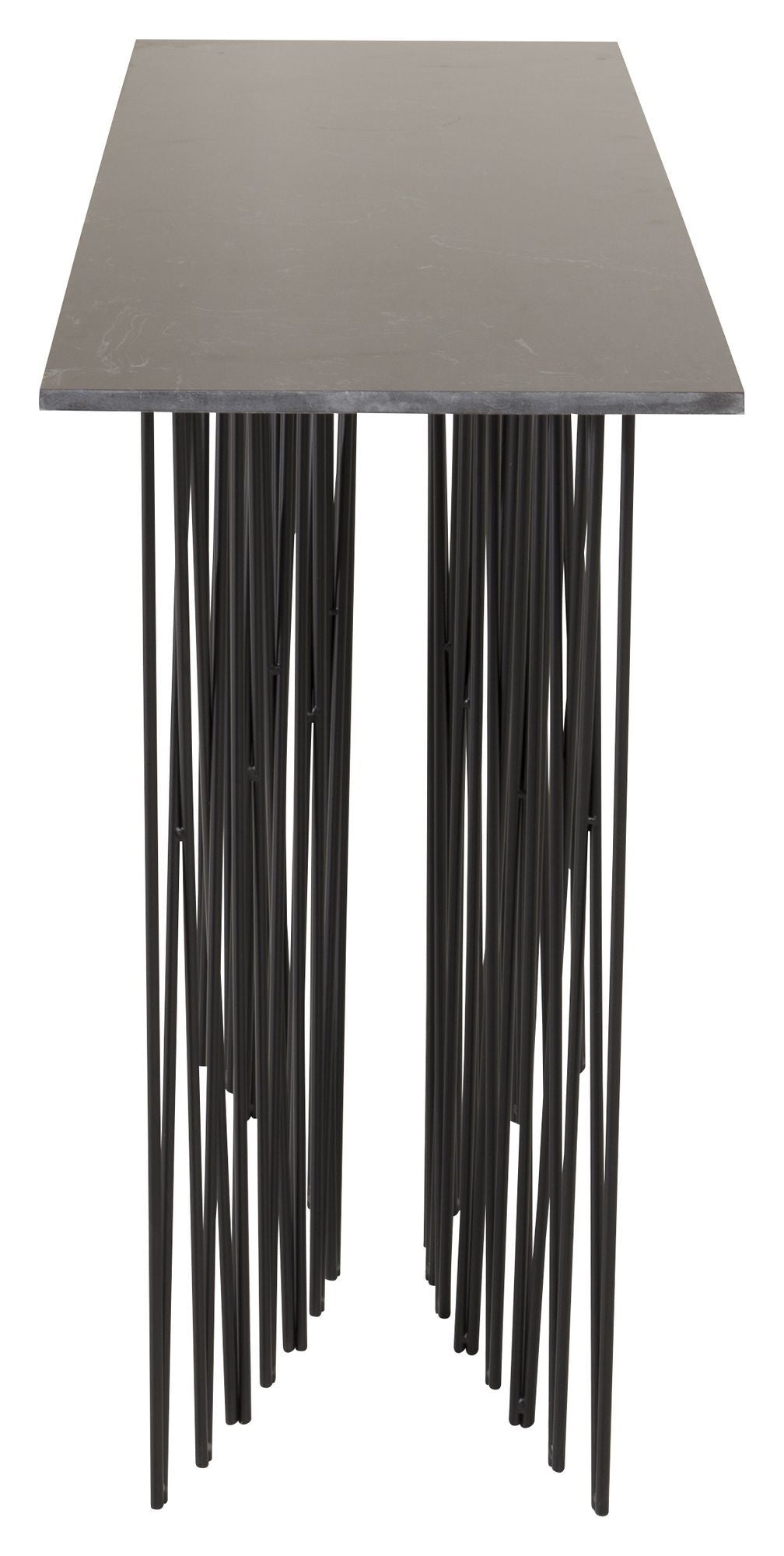 Stone Side Table - Black Stone/Metal, 130x37