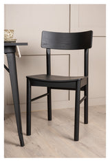 Tempe Dining table with 2 Montros chairs - Black/Nature