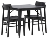 Tempe Dining table with 2 Montros chairs - Black/Nature