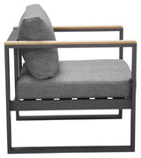 Texas Lounge Set, Alu/teak w. Gray Cushion