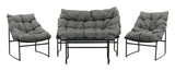 Tina Sofa Set - Black/Gray