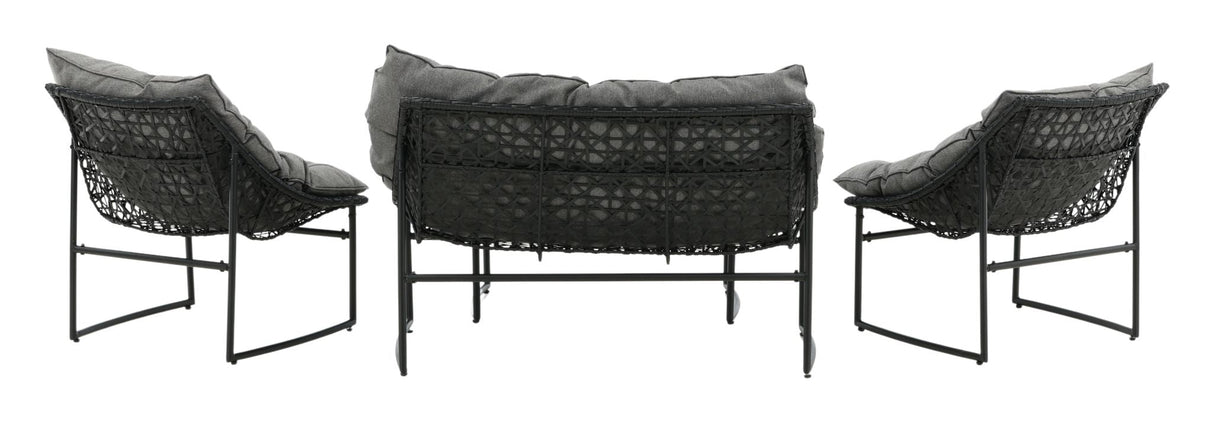 Tina Sofa Set - Black/Gray