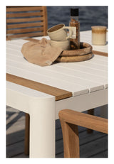 Togo Garden Table - White/Teak