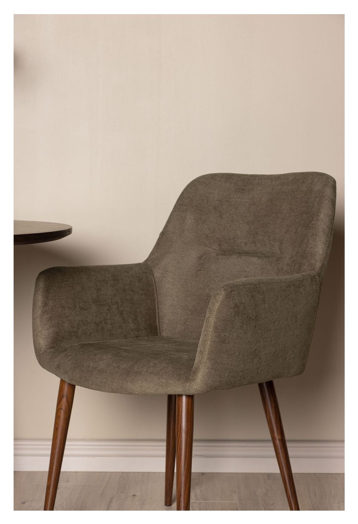 Tomorrow Dining Chair, Dark Walnut Look, Dark Gray/Brown Fabric