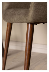 Tomorrow Dining Chair, Dark Walnut Look, Dark Gray/Brown Fabric