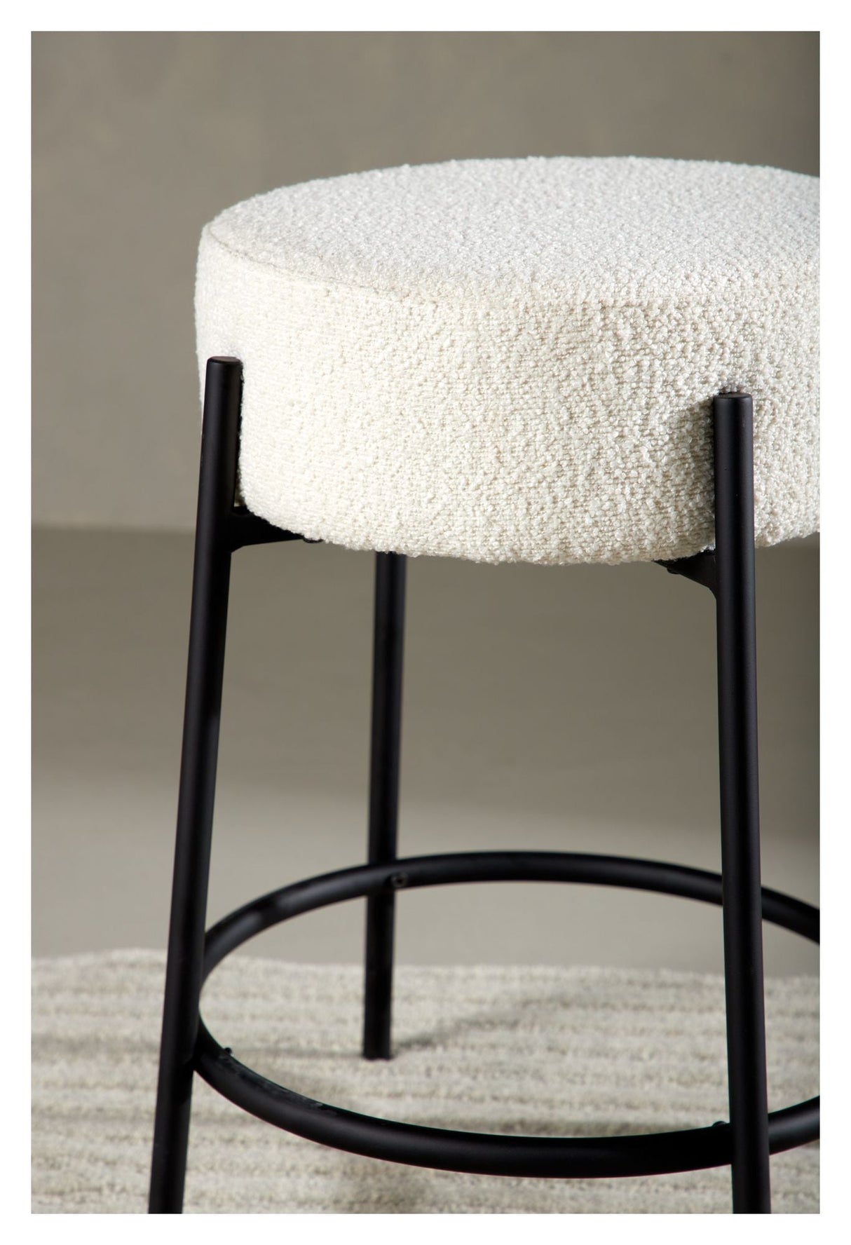 Tucson Barstool, small - White Bouclé