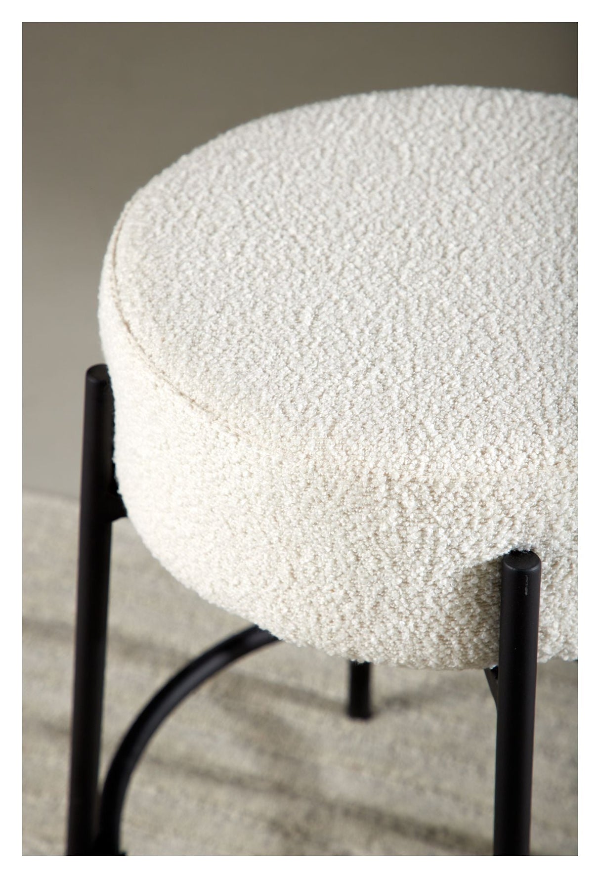 Tucson Barstool, small - White Bouclé