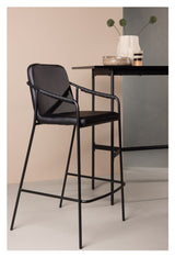 Tvist Bar stool, Black, Black PU