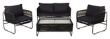 Utah Lounge Set, Black w. black cushions