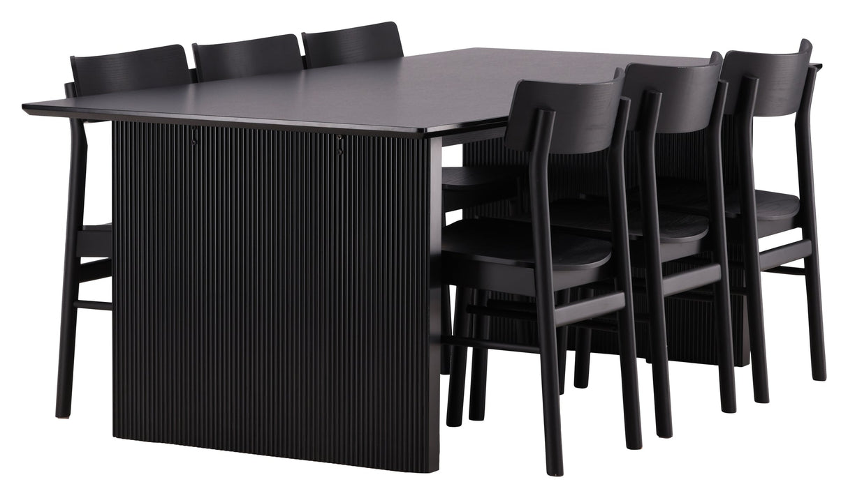 Vail Dining table with 6 Montros chairs - Nature