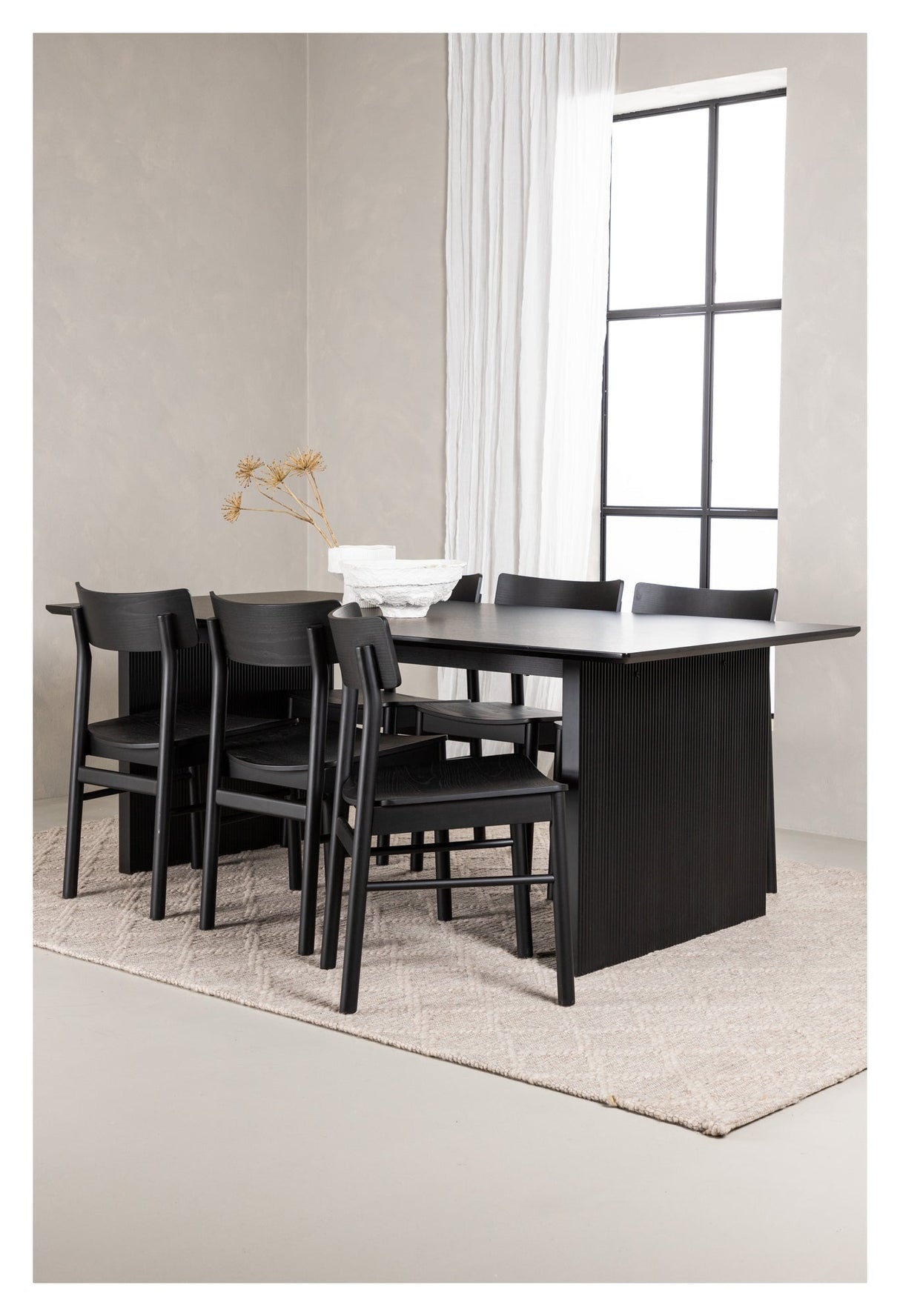 Vail Dining table with 6 Montros chairs - Nature