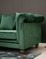 Velvet 3-seater sofa - Green Velour