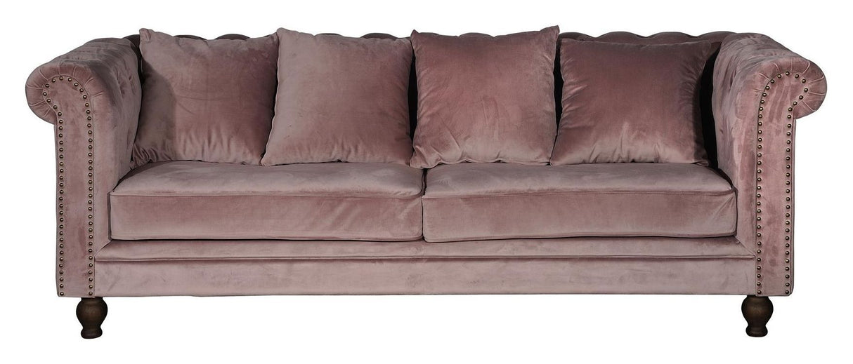 Velvet 3-pers. Sofa, Pink Velvet