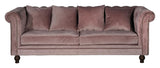 Velvet 3-pers. Sofa, Pink Velvet