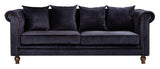 Velvet 3-pers. Sofa, Black Velvet