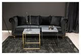 Velvet 3-pers. Sofa, Black Velvet