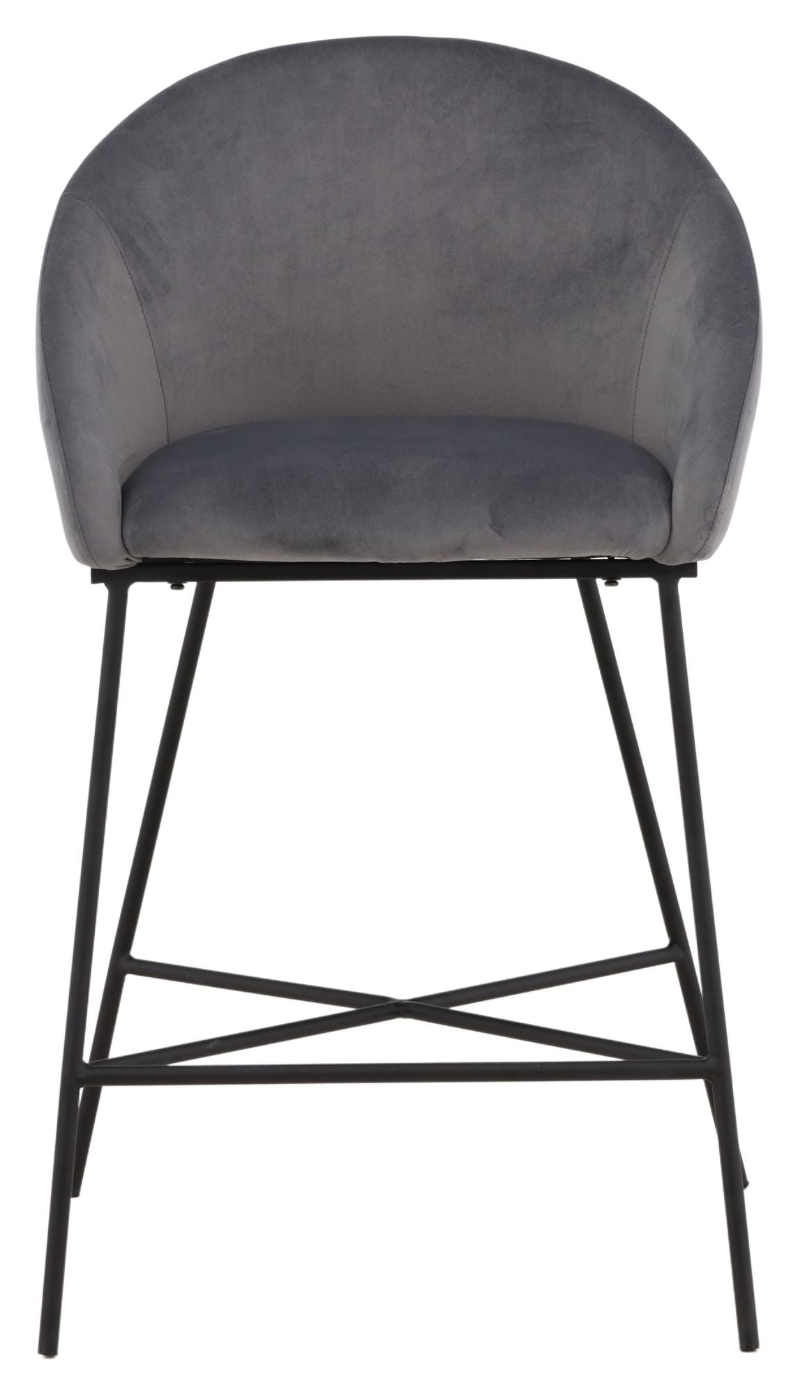 Velvet Barstool - Dark gray velvet