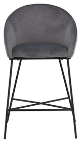 Velvet Barstool - Dark gray velvet