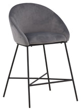 Velvet Barstool - Dark gray velvet