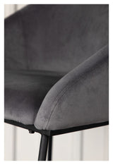 Velvet Barstool - Dark gray velvet