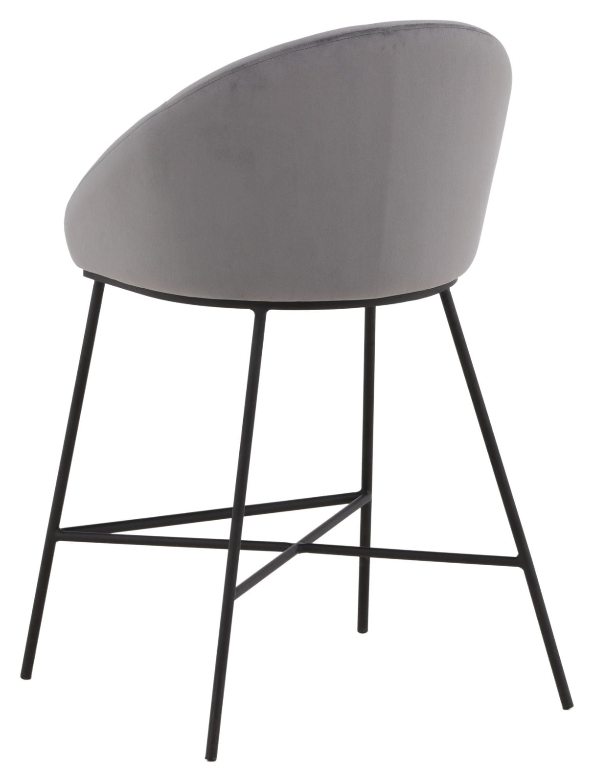 Velvet Barstool - Dark gray velvet