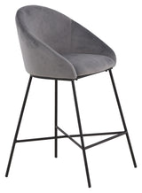 Velvet Barstool - Dark gray velvet