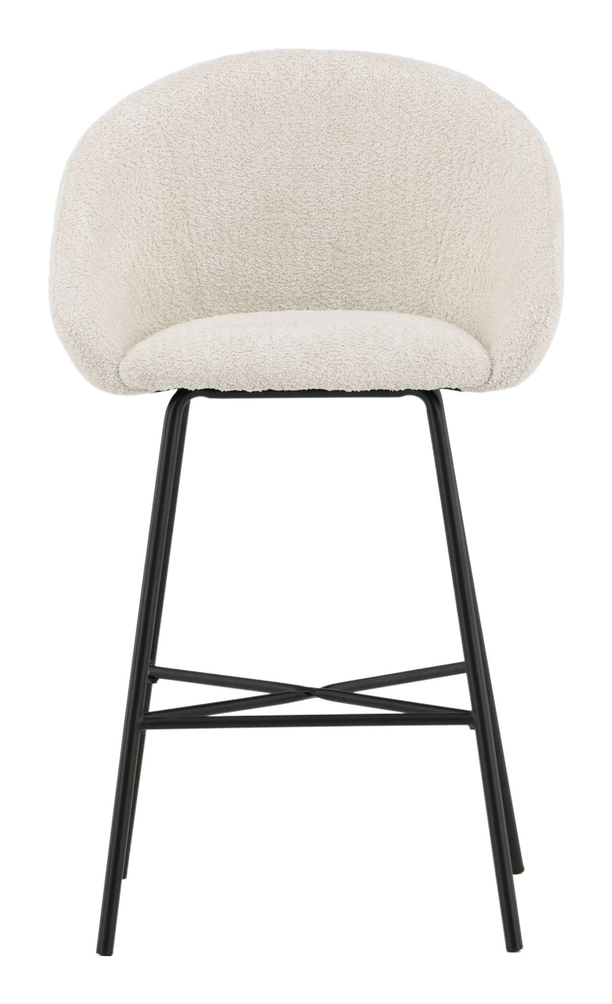 Velvet Bar Chair, Steel, White