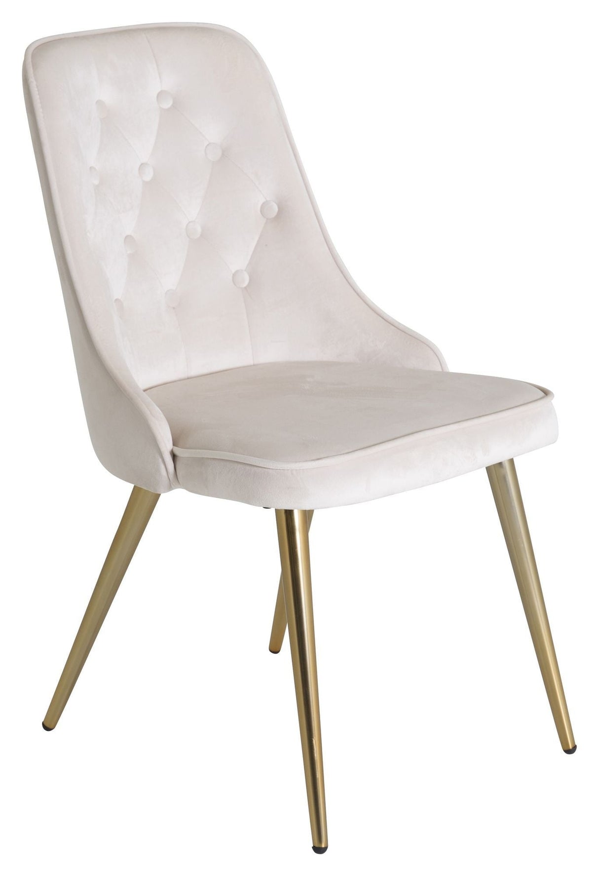 Velvet Delux Dining chair, Beige velour, brass legs