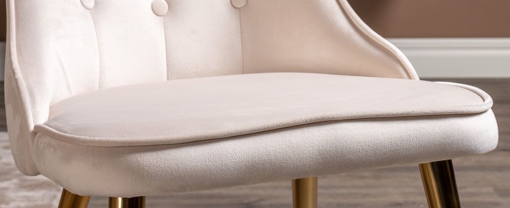 Velvet Delux Dining chair, Beige velour, brass legs