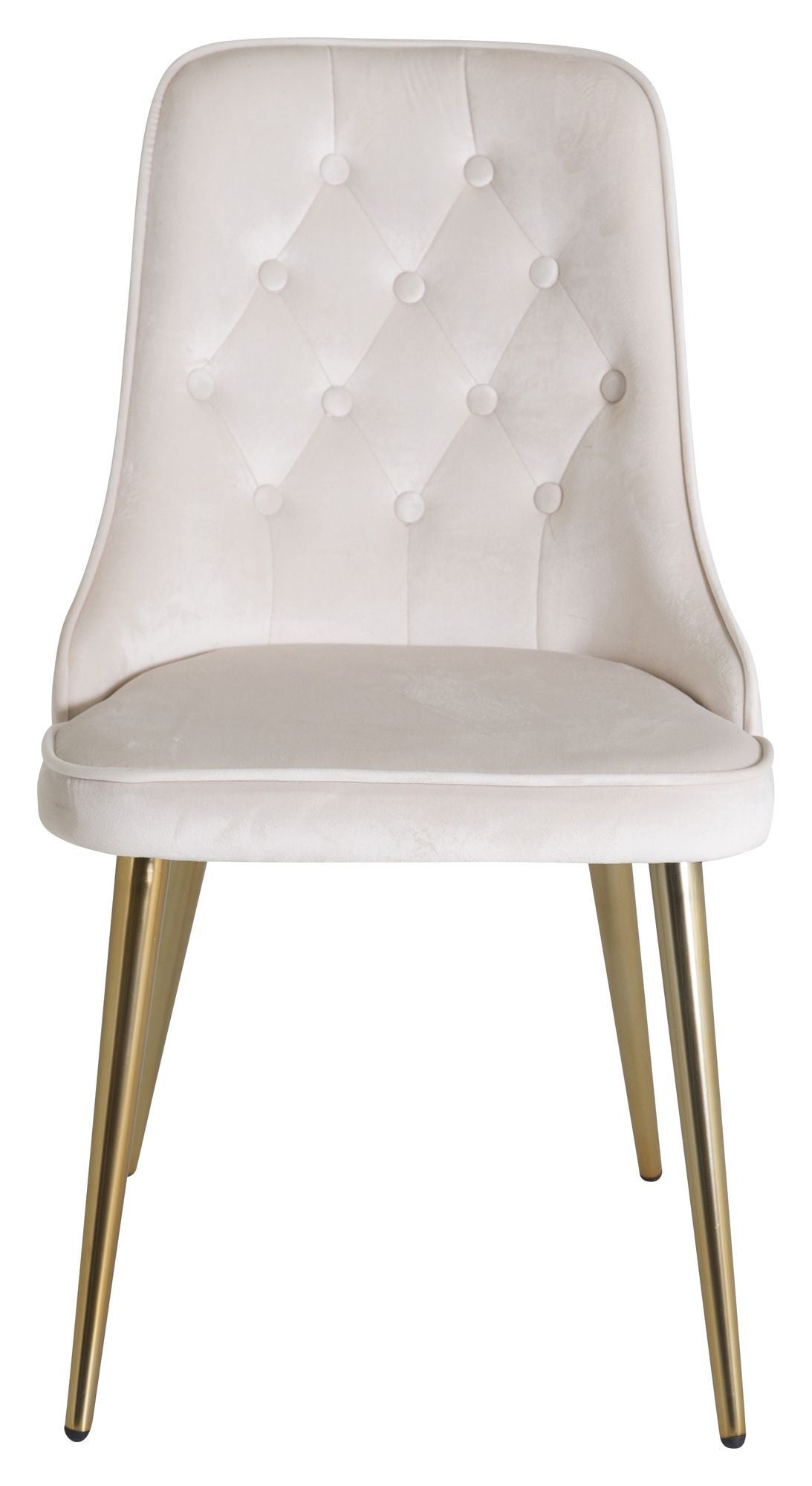 Velvet Delux Dining chair, Beige velour, brass legs