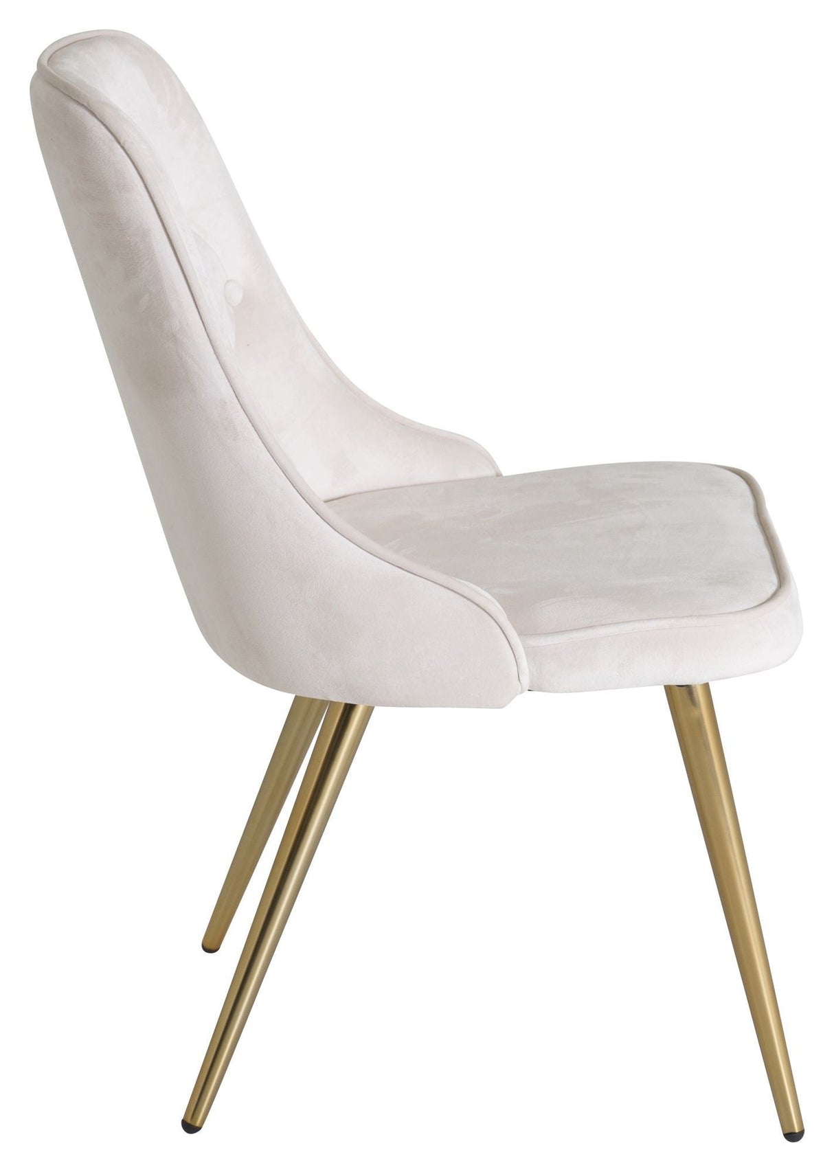 Velvet Delux Dining chair, Beige velour, brass legs