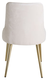 Velvet Delux Dining chair, Beige velour, brass legs