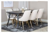 Velvet Delux Dining chair, Beige velour, brass legs