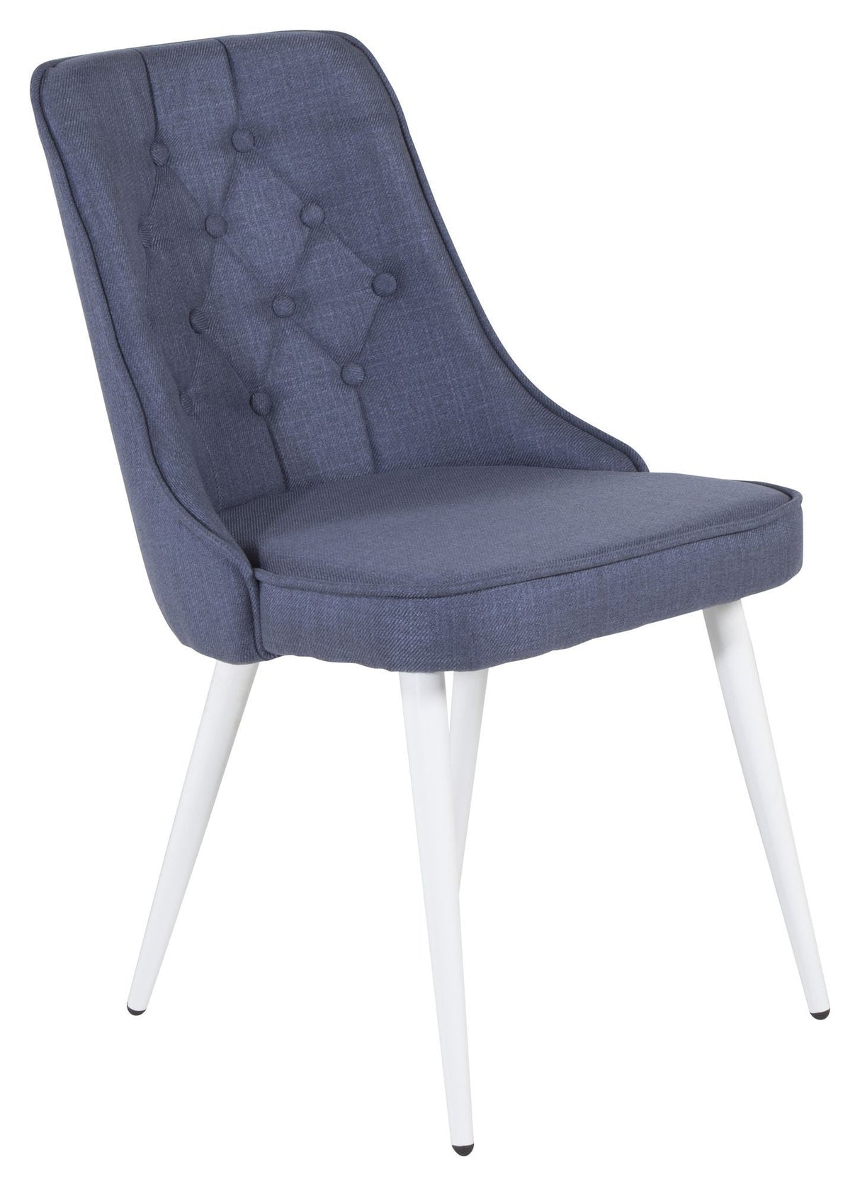 Velvet Delux Dining chair, Blue, White metal legs