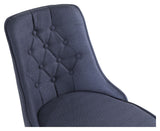 Velvet Delux Dining chair, Blue, White metal legs