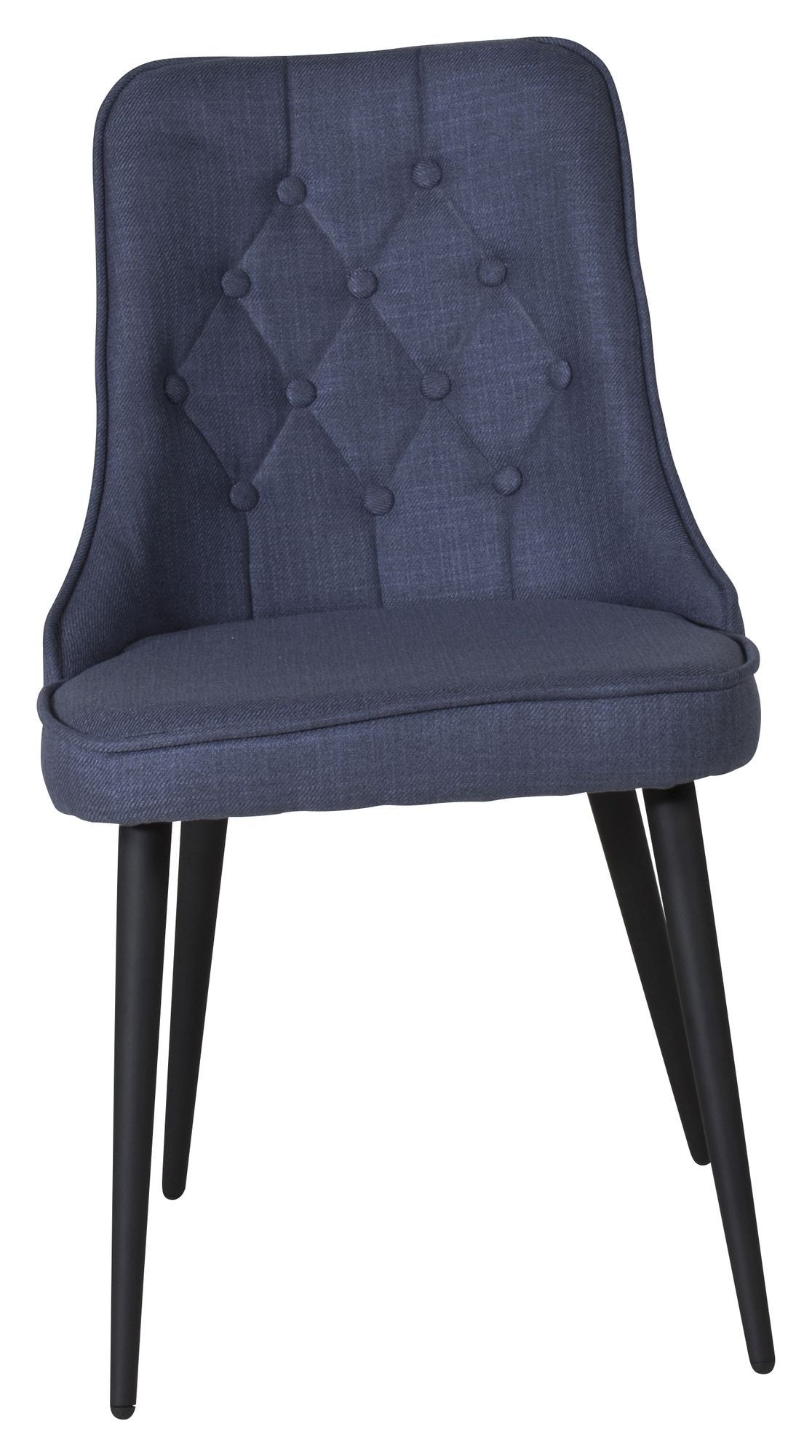 Velvet Delux Dining chair, Blue, Black metal legs